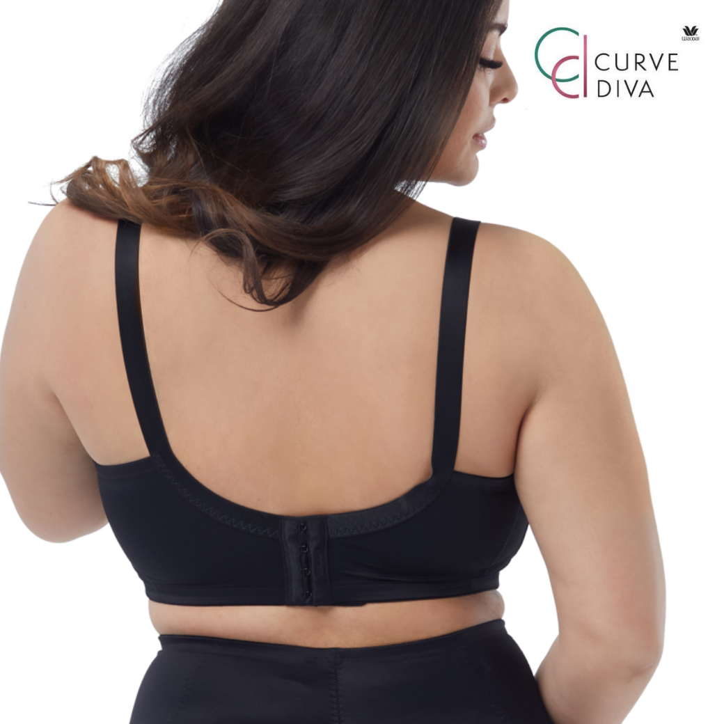 Wacoal Curve Diva บราไซซ์ใหญ่สำหรับสาวพลัสไซซ์ รุ่น WXQ101 สีดำ (BL)