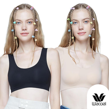 Wacoal Smart Size Go Girls Jelly Bra 3D Fit บราไร้โครงวาโก้ เจลลี่บรา เซท 2 ชิ้น รุ่น WB3Y39/WB3239  (  ดำ-เบจ BB )