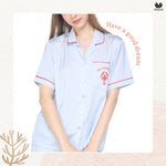 Wacoal Sleep wear, short-sleeved shirt and shorts, Lobster embroidery pattern, model WN7E53, pink (PI)