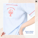 Wacoal Sleep wear, short-sleeved shirt and shorts, Lobster embroidery pattern, model WN7E53, pink (PI)