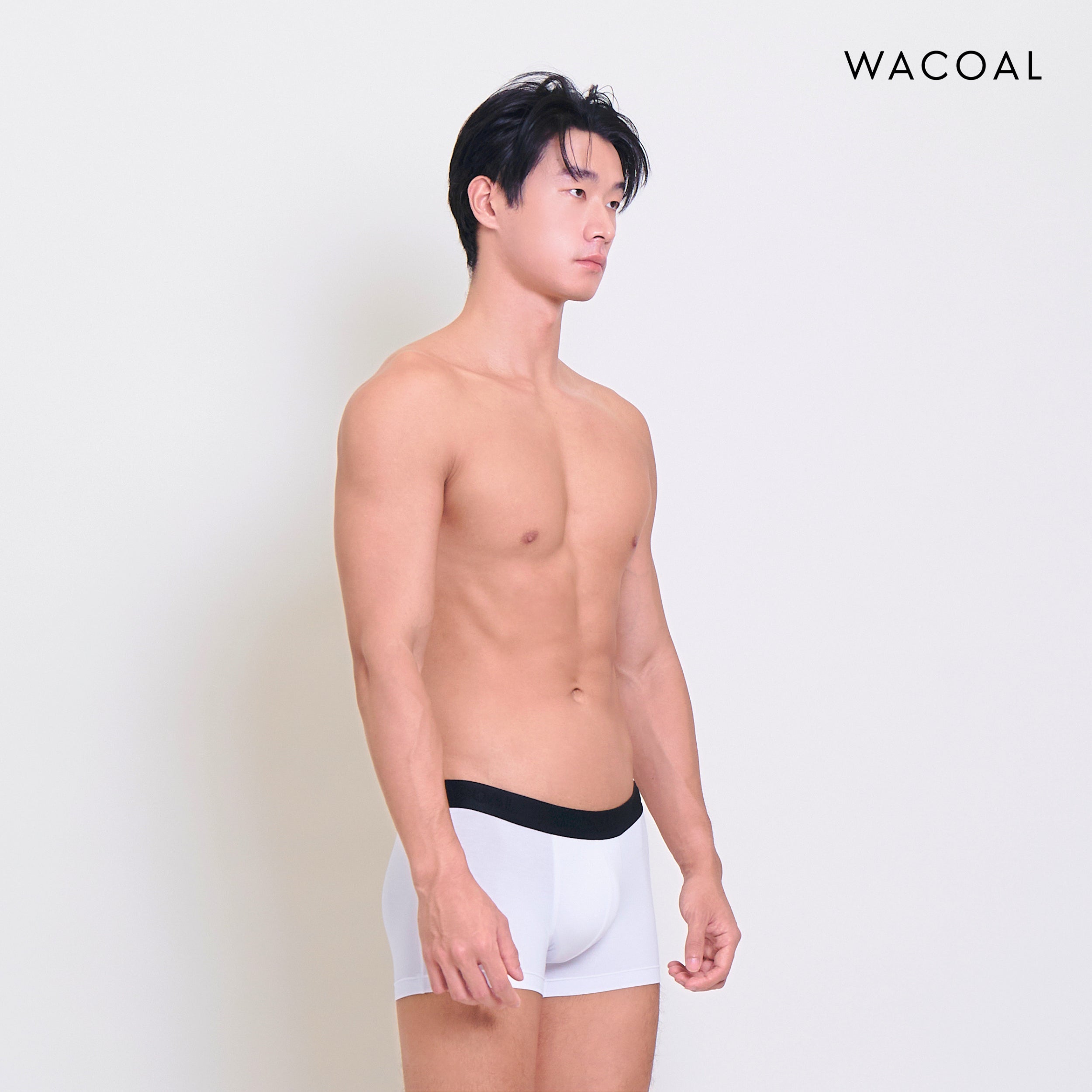 Wacoal กางเกงในผู้ชาย BAMBOO FILAGEN (BOXER) รุ่น WXU407 สีขาวขอบดำ (PW)