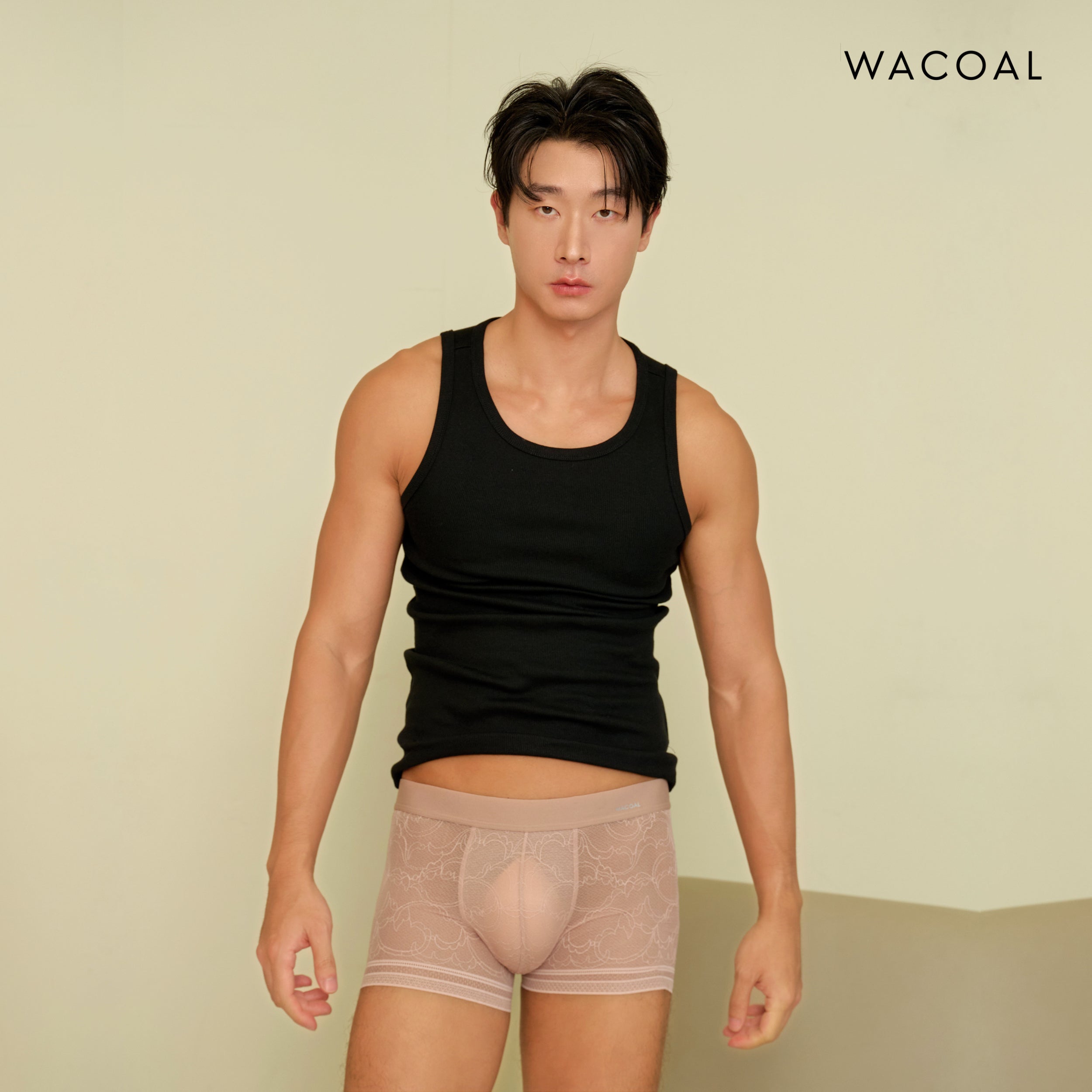 Wacoal กางเกงในผู้ชาย LIMITED ผ้าลูกไม้ (Lace Boxer) รุ่น WXU404 สีเบจ (BE)