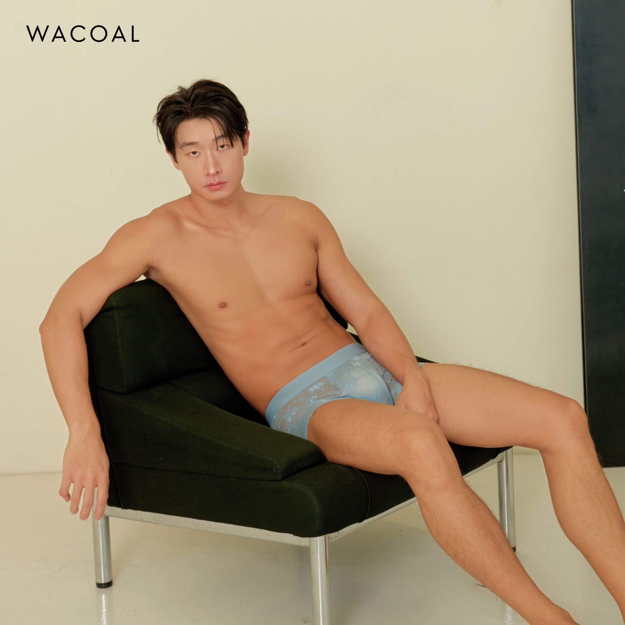 Wacoal Freedom LIMITED กางเกงลูกไม้ชาย (Lace Boxer) รุ่น WXU405 สีฟ้า (LT)