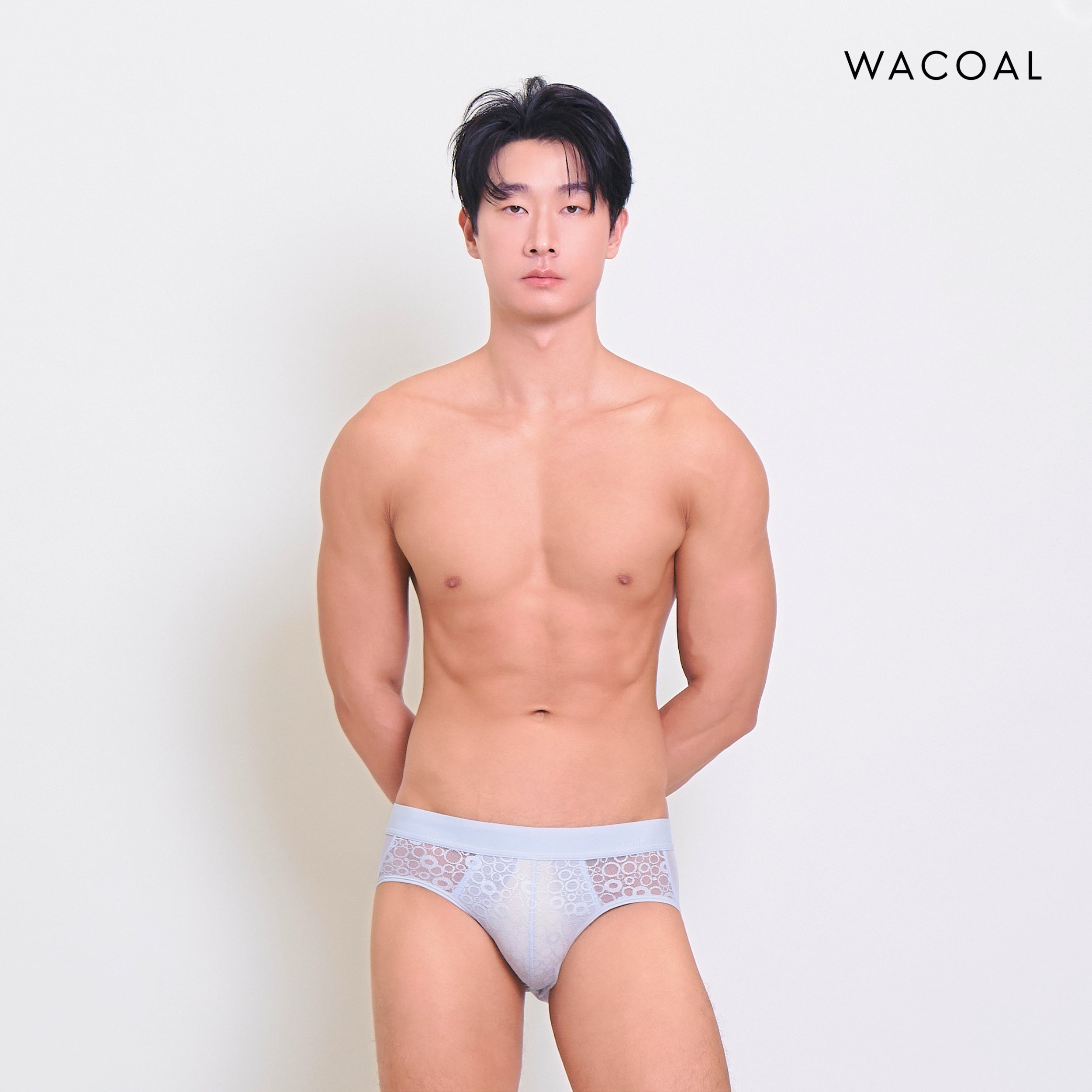 Wacoal กางเกงในผู้ชาย Lace Mesh Bikini ลูกไม้ ระบายอากาศ กระชับ รุ่น WXU306 สีเทา (LI)
