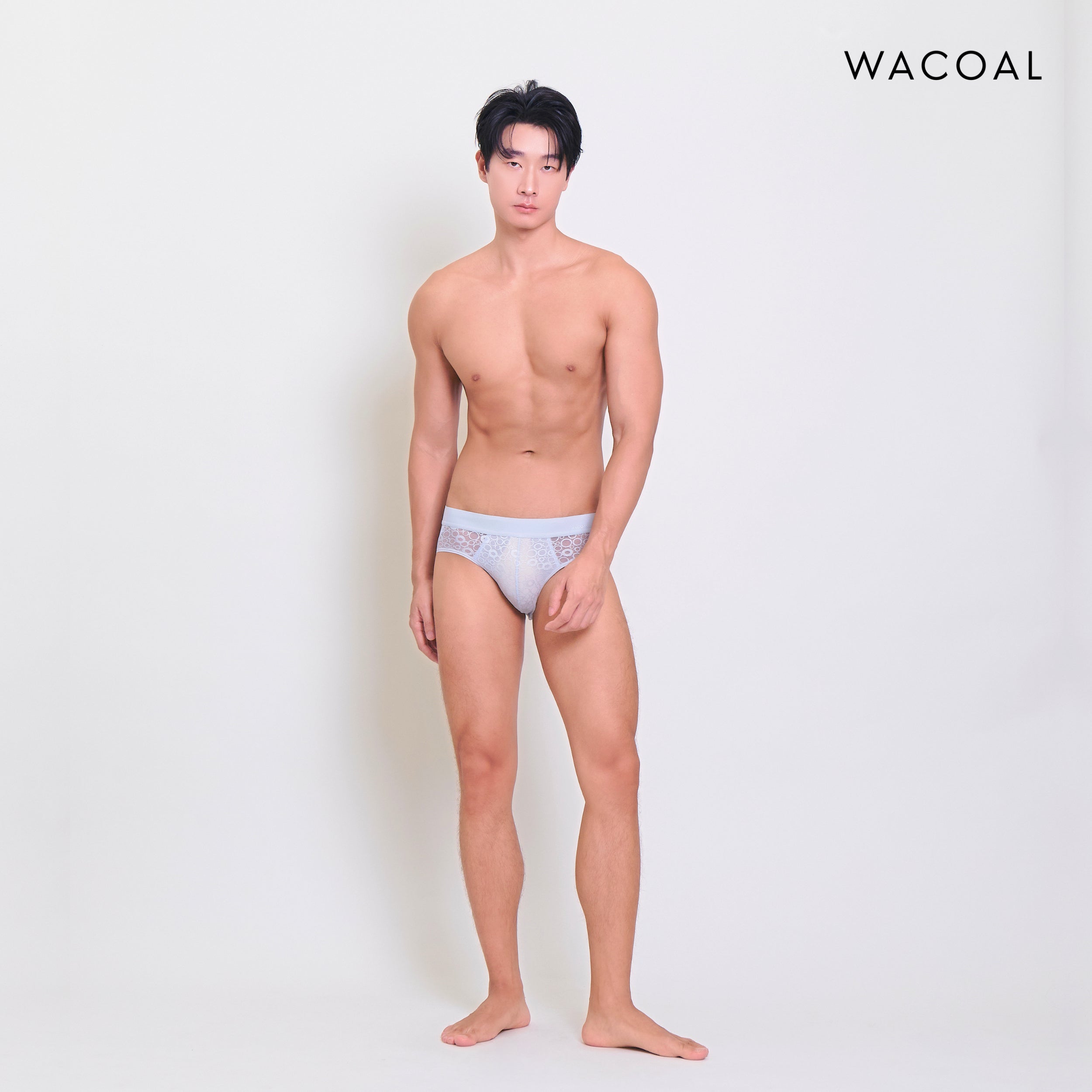 Wacoal กางเกงในผู้ชาย Lace Mesh Bikini ลูกไม้ ระบายอากาศ กระชับ รุ่น WXU306 สีเทา (LI)