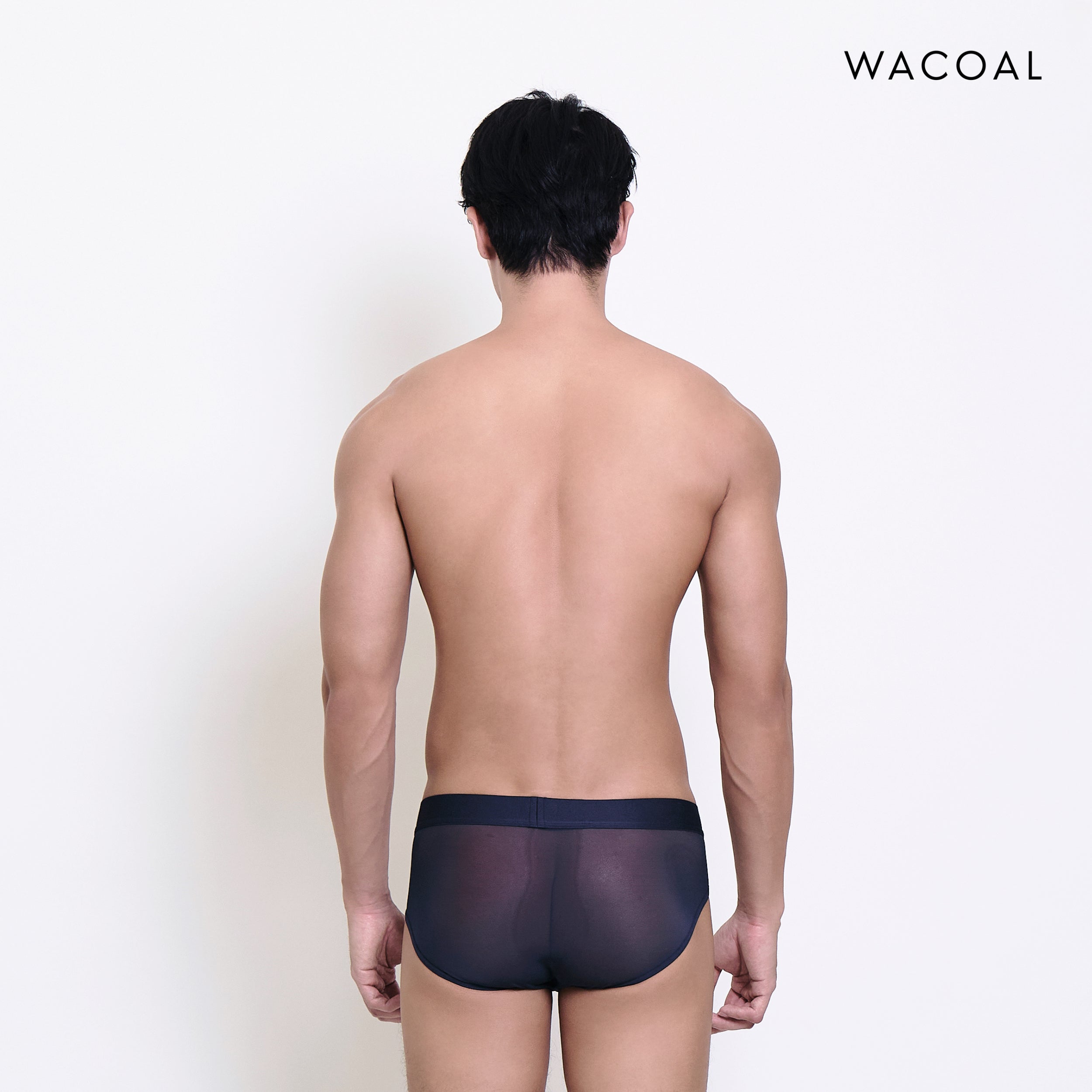 Wacoal กางเกงในผู้ชาย Lace Mesh Bikini ลูกไม้ ระบายอากาศ กระชับ รุ่น WXU306 สีกรม (NG)