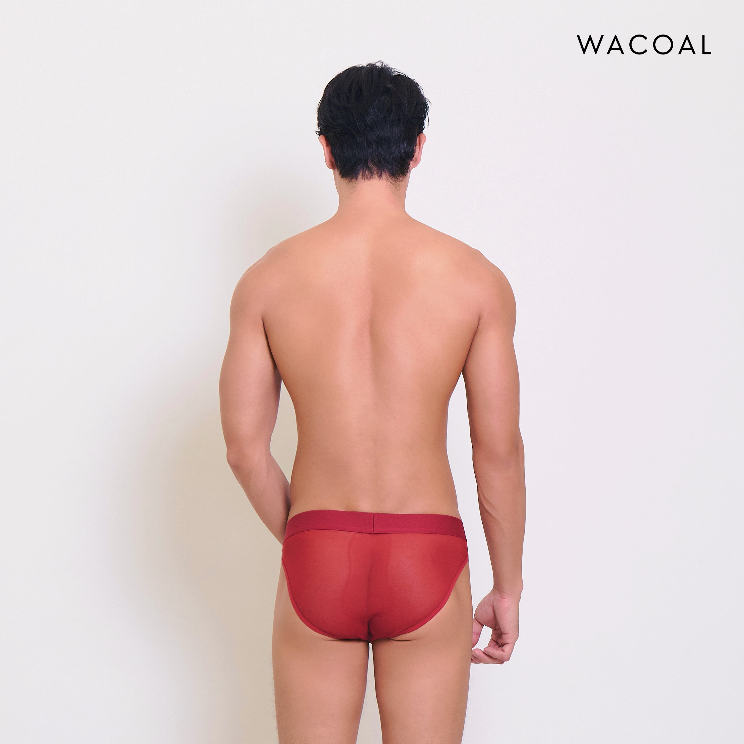 Wacoal กางเกงในผู้ชาย FASHION SEE THROUGH (high-cut lace briefs) รุ่น WXU304 สีแดง (RE)
