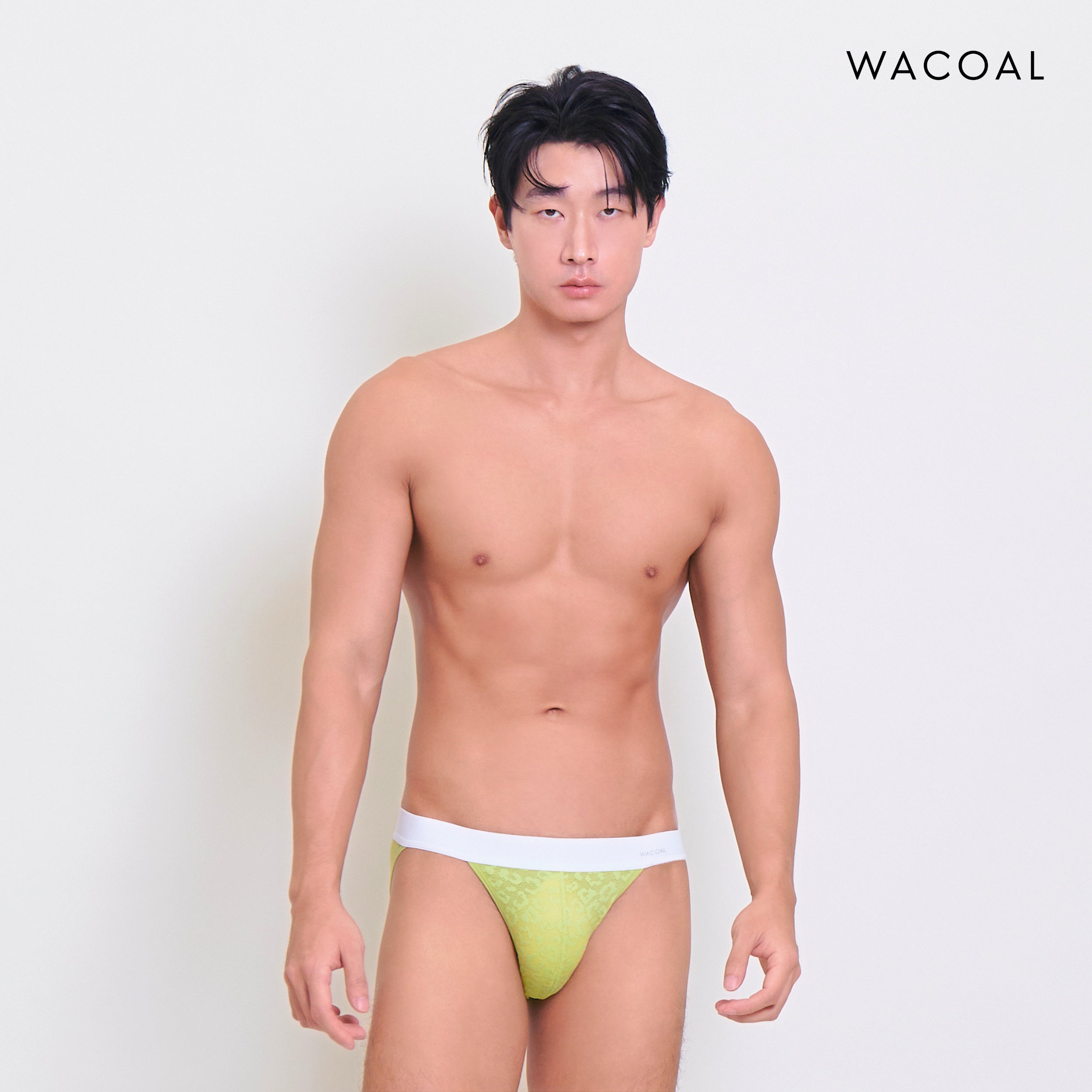 Wacoal กางเกงในผู้ชาย FASHION SEE THROUGH (high-cut lace briefs) รุ่น WXU304 สี เขียวเมล่อน (ME)