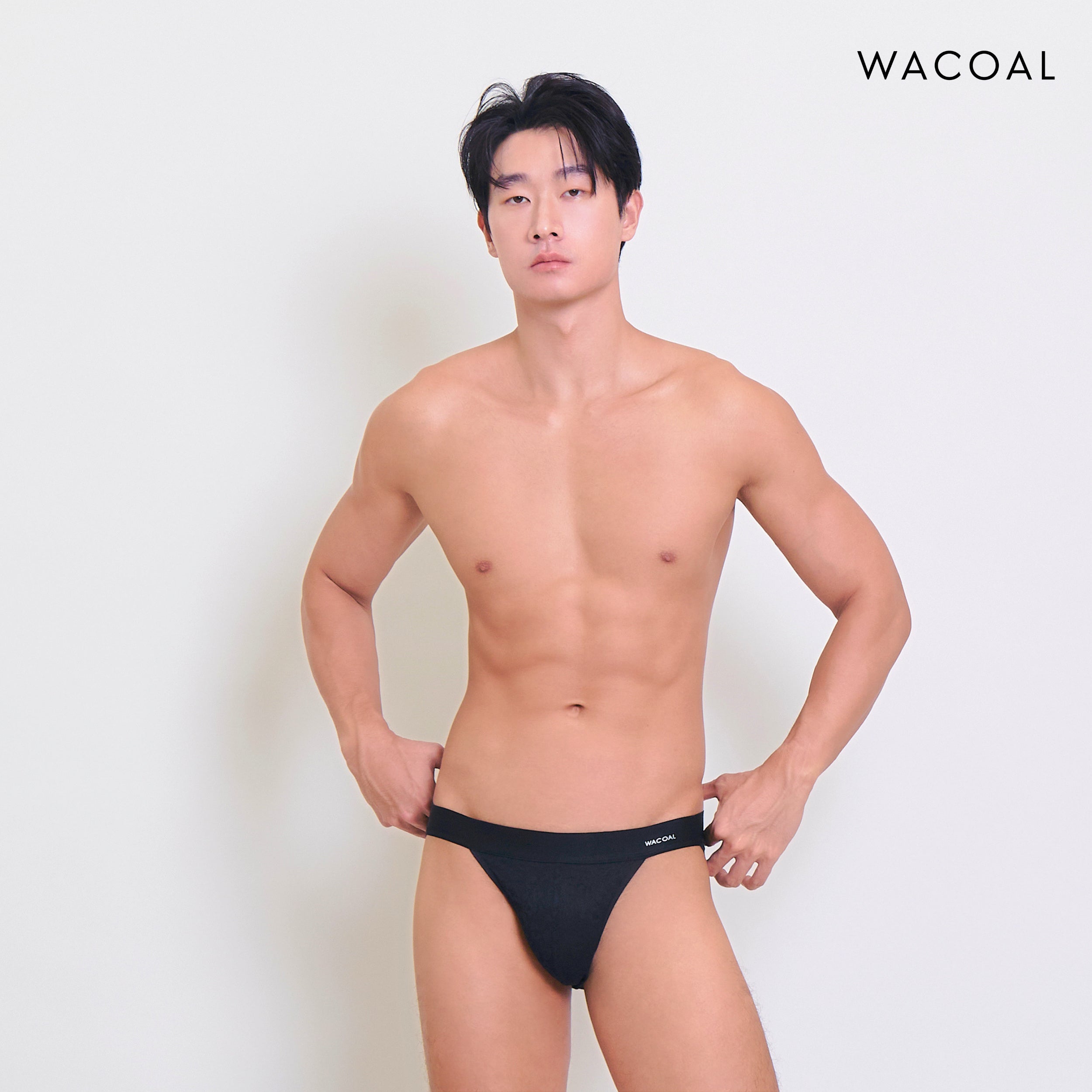 Wacoal กางเกงในผู้ชาย FASHION SEE THROUGH (high-cut lace briefs) รุ่น WXU304 สี ดำ (BL)