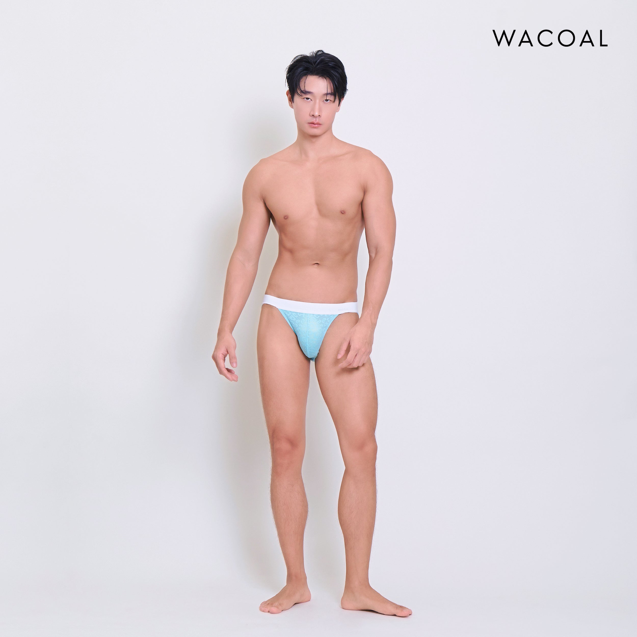 Wacoal กางเกงในผู้ชาย FASHION SEE THROUGH (high-cut lace briefs) รุ่น WXU305 สี สีฟ้าเทอร์ควอยซ์ (TU)