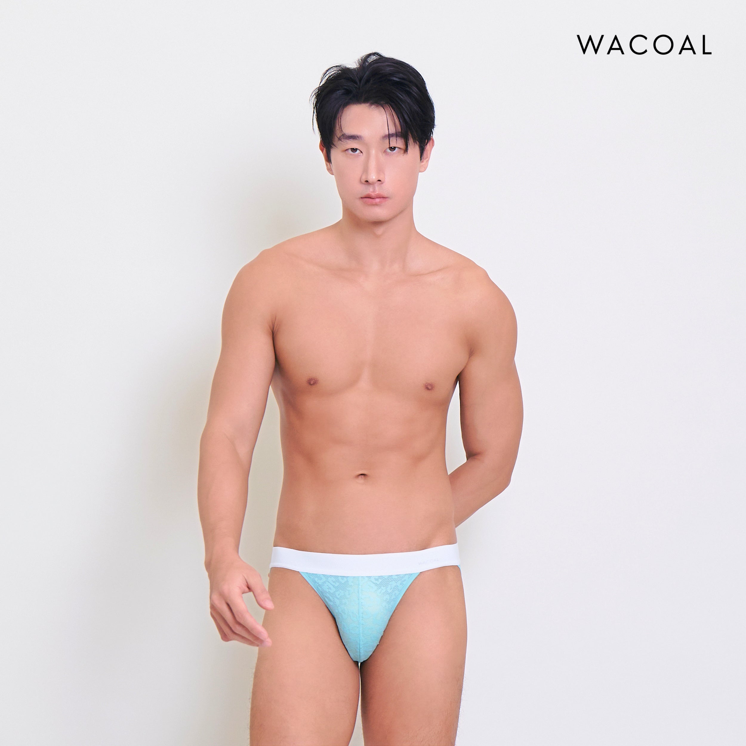 Wacoal กางเกงในผู้ชาย FASHION SEE THROUGH (high-cut lace briefs) รุ่น WXU305 สี สีฟ้าเทอร์ควอยซ์ (TU)
