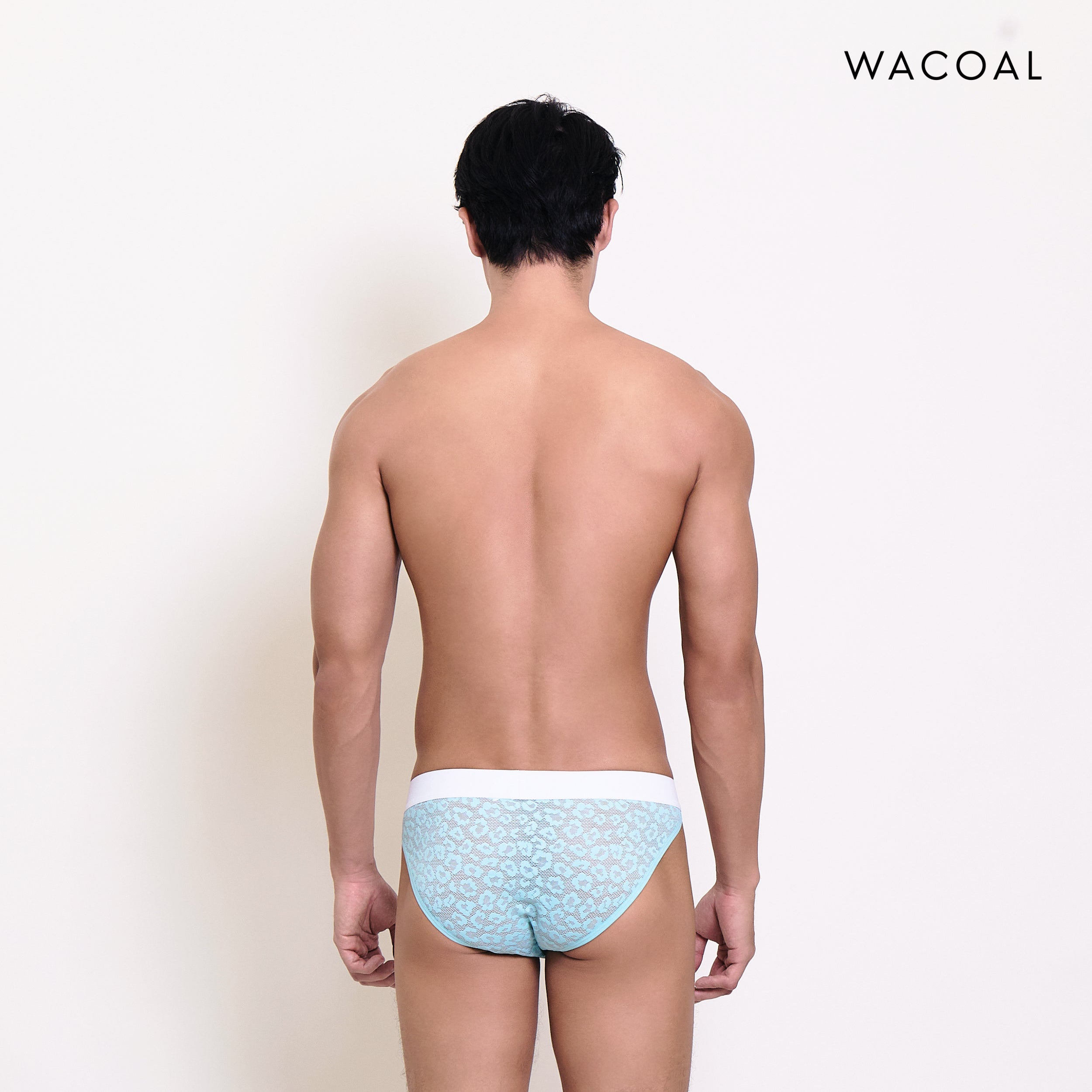 Wacoal กางเกงในผู้ชาย FASHION SEE THROUGH (high-cut lace briefs) รุ่น WXU305 สี สีฟ้าเทอร์ควอยซ์ (TU)