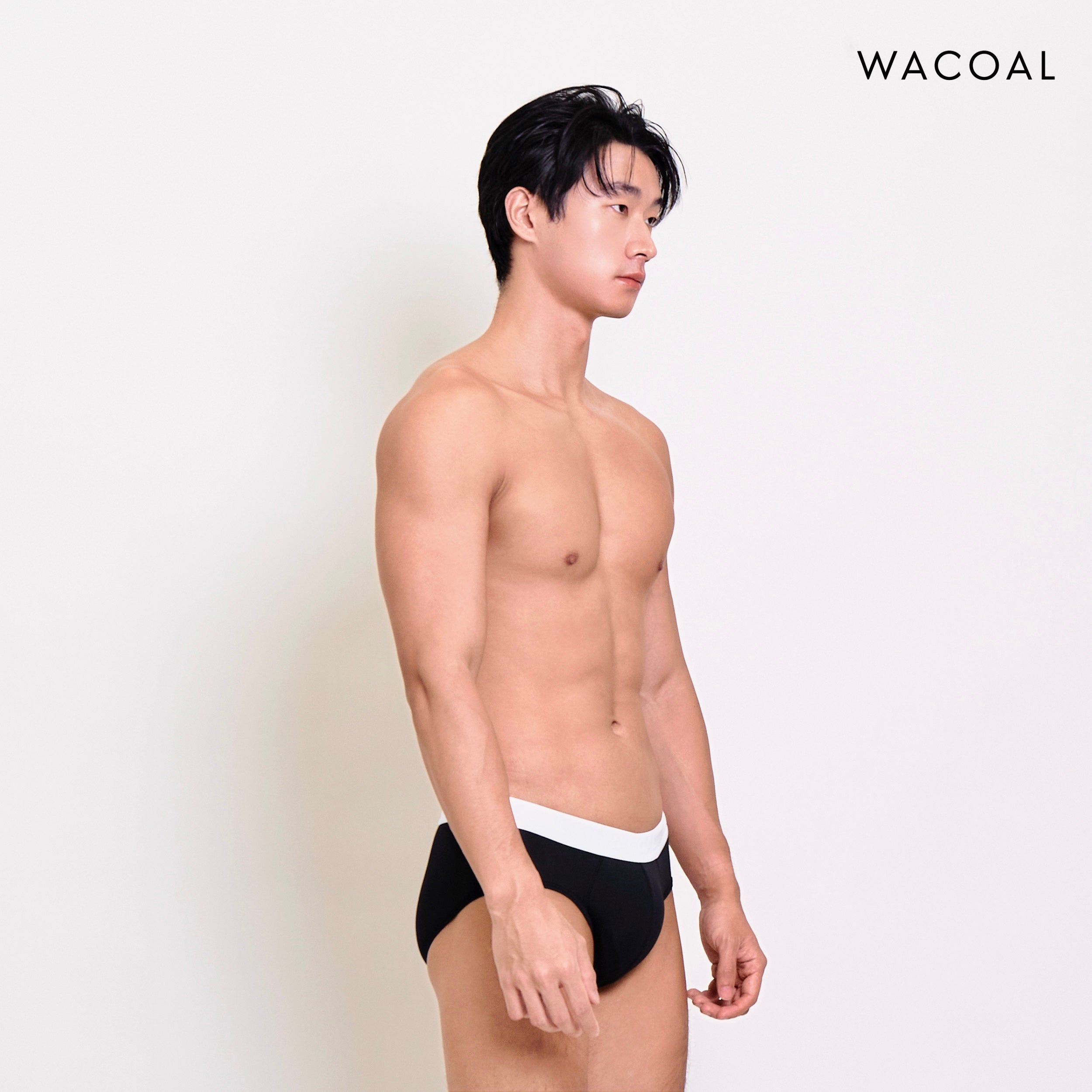 Wacoal กางเกงในผู้ชาย BAMBOO FILAGEN (BIKINI) รุ่น WXU303 สี ดำขอบขาว (BB)