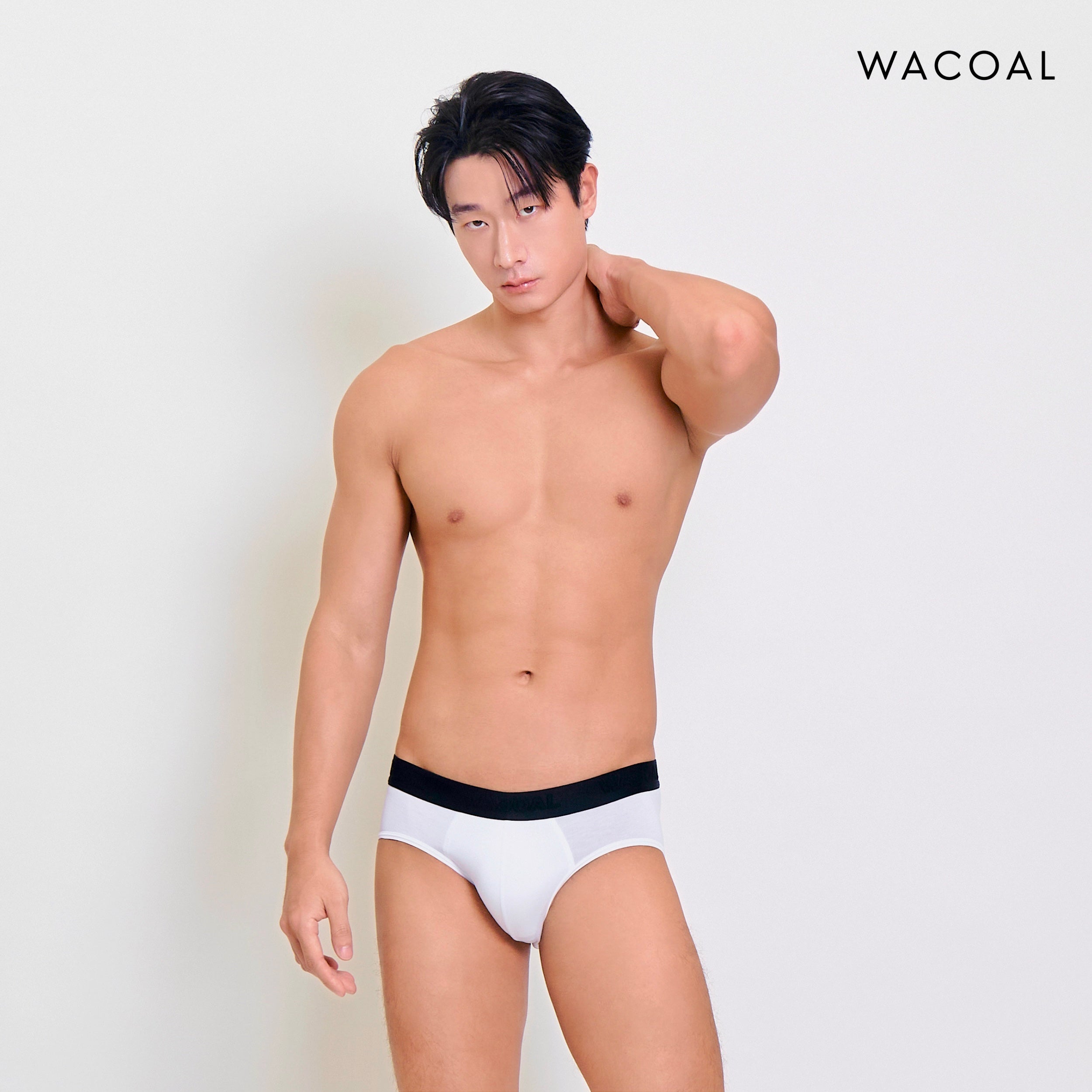 Wacoal กางเกงในผู้ชาย BAMBOO FILAGEN (BIKINI) รุ่น WXU303 สี ขาวขอบดำ (PW)