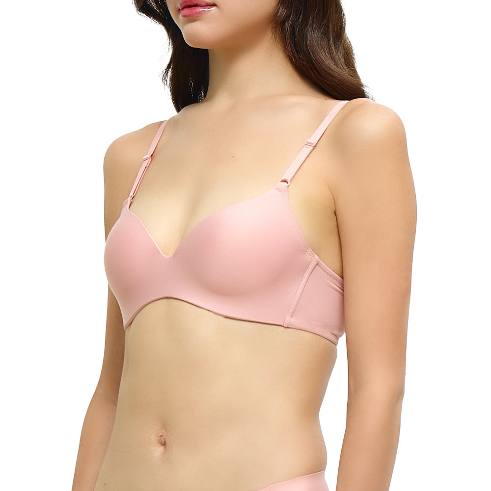 Wacoal Mood Travel Bra บราม้วนได้ ไร้โครง รุ่น MM1243 สีชมพูอมส้ม (RO)