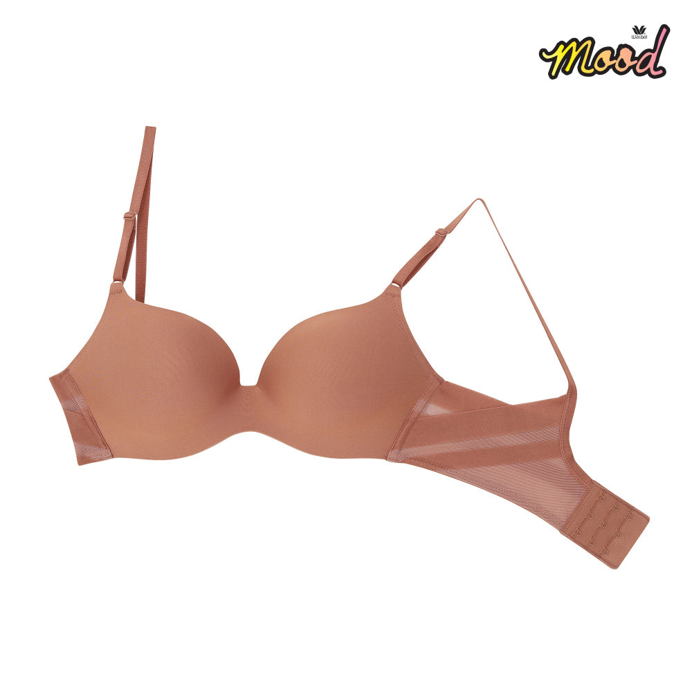 Wacoal Mood New Travel Bra บราม้วนได้ ไร้โครง รุ่น MM1E36 สีน้ำตาล (BN)