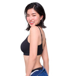 Wacoal Mood ชุดชั้นเนียน บราไร้โครง Smart Size เสริมฟองน้ำ รุ่น MM1F06 สีดำ (BL)