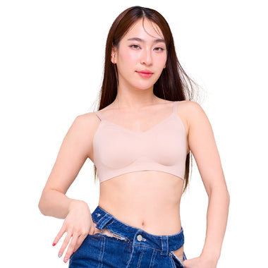 Wacoal Mood ชุดชั้นเนียน บราไร้โครง Smart Size เสริมฟองน้ำ รุ่น MM1F06 สีเบจ (BE)