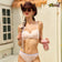 Wacoal Mood Summer Smoothie Bra, non-wired bra, printed pattern, model MM1F20 (paired with panties, model MUMF20), pink (PI)