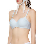 Wacoal Mood Summer Smoothie Bra, non-wired bra, printed pattern, model MM1F20 (paired with panties, model MUMF20), blue (LS)