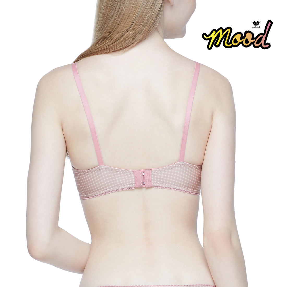 Wacoal Mood Teen underwear underwired bra, Gingham pattern, model MM1H37, pink (BN)