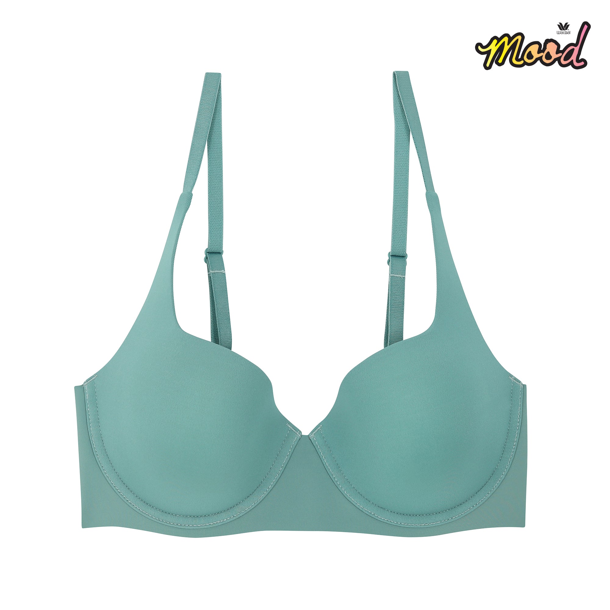 Wacoal ชุดชั้นเนียน บรามีโครง เนียนเรียบ ฟองน้ำบาง รุ่น MM1H43 สีเขียว (PG)