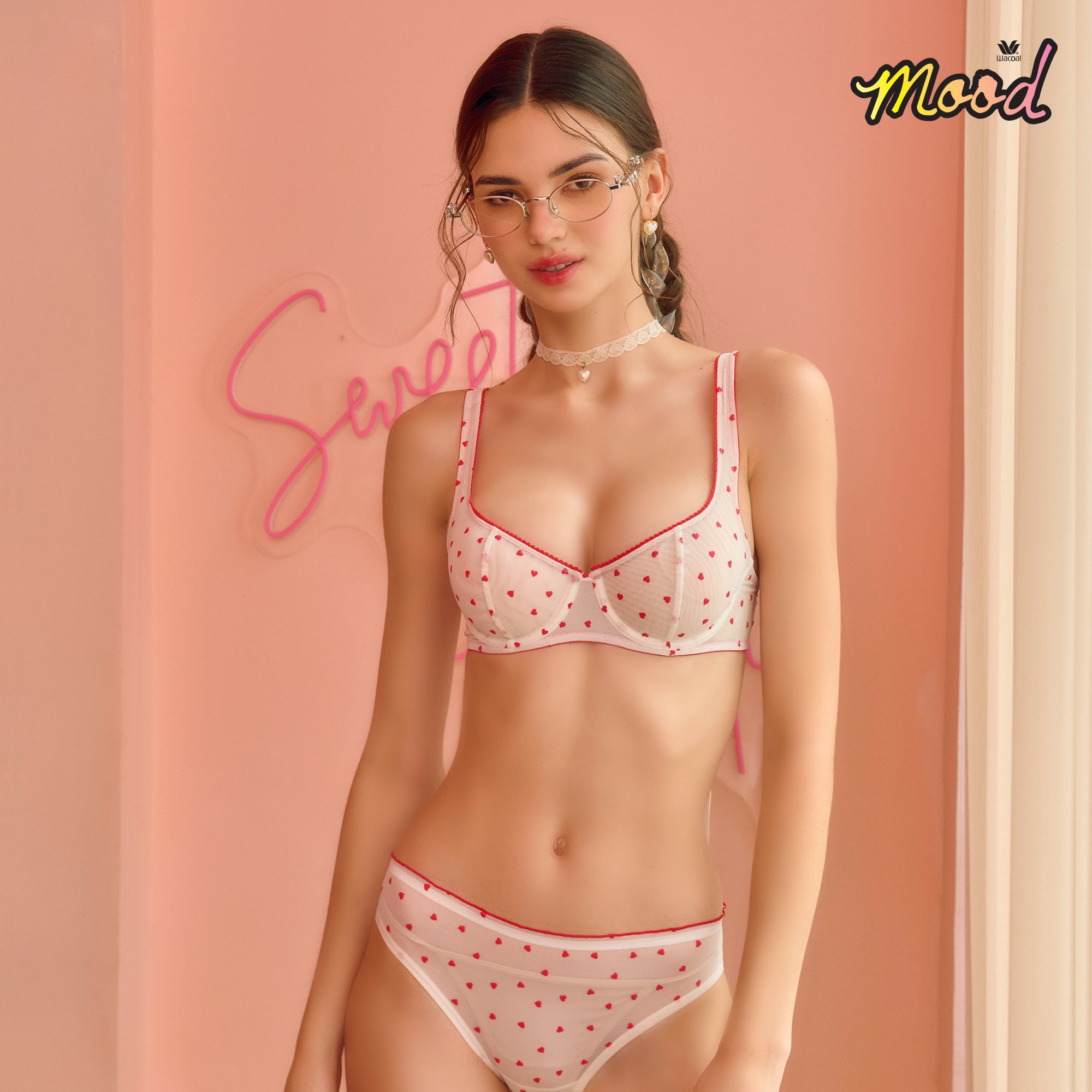 Wacoal Mood ชุดชั้นในวัยรุ่น บรามีโครง รุ่น MM1H48 (เข้าคู่ MUMY15 ) สีขาว (WH)