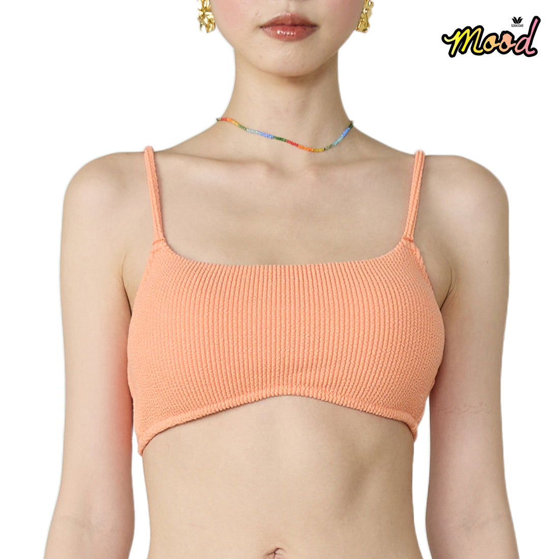 Wacoal Mood Beach &amp; Bra, Wacoal swim shirt, model MM1U08 (paired with swim trunks, model MM6U08), pink-orange (OP)