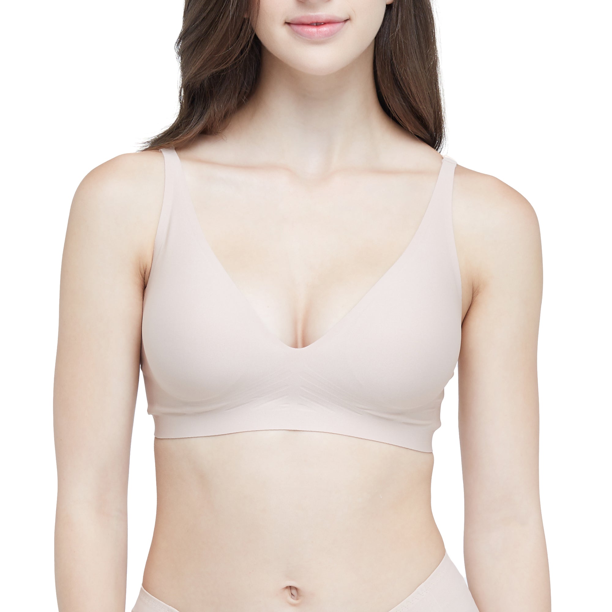 Wacoal ชุดชั้นเนียน บราไร้โครง Smart Size ฟองน้ำบาง รุ่น MM1X72  สีเบจ (BE)