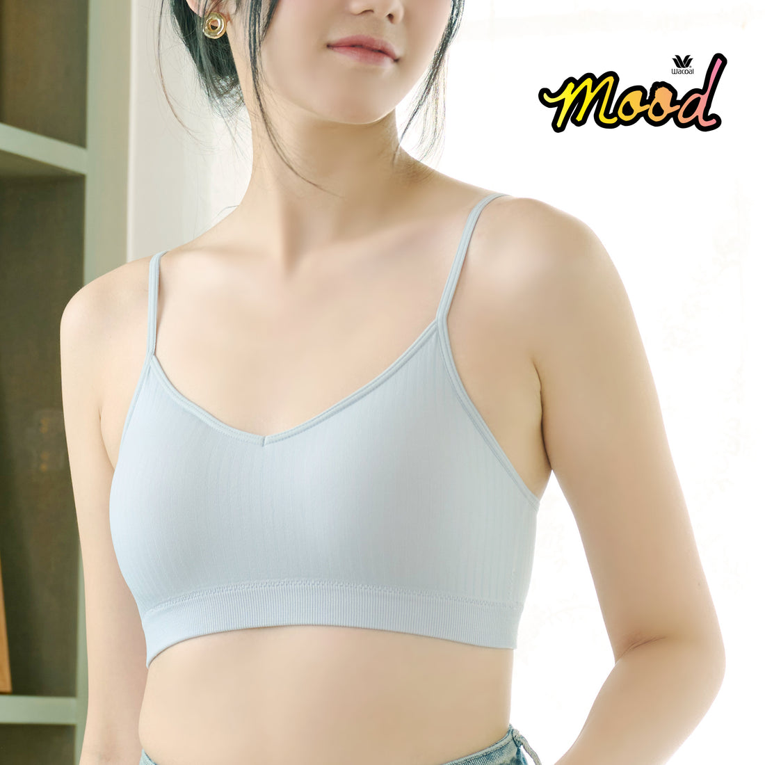 Wacoal Mood Comfy Smart Size (Bra and Underwear) Model MM1X78+MUM173 Light Blue (LI)