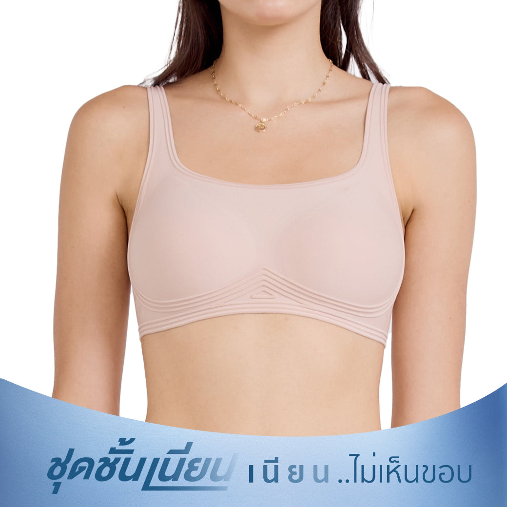 Wacoal Mood ชุดชั้นเนียน บราไร้โครง เนียนเรียบ ฟองน้ำบาง รุ่น MM1Y02 สีเบจ (BE)