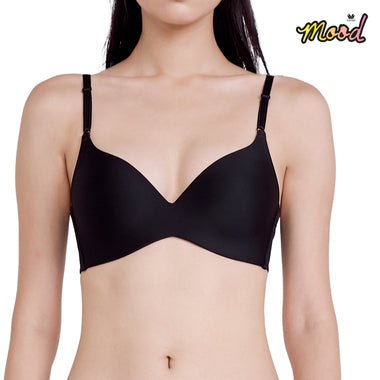 Wacoal Mood BUDDY BRA, your favorite bra, can be taken anywhere, easy to wear, easy to fold, easy to carry, model MM1Y05, black (BL)