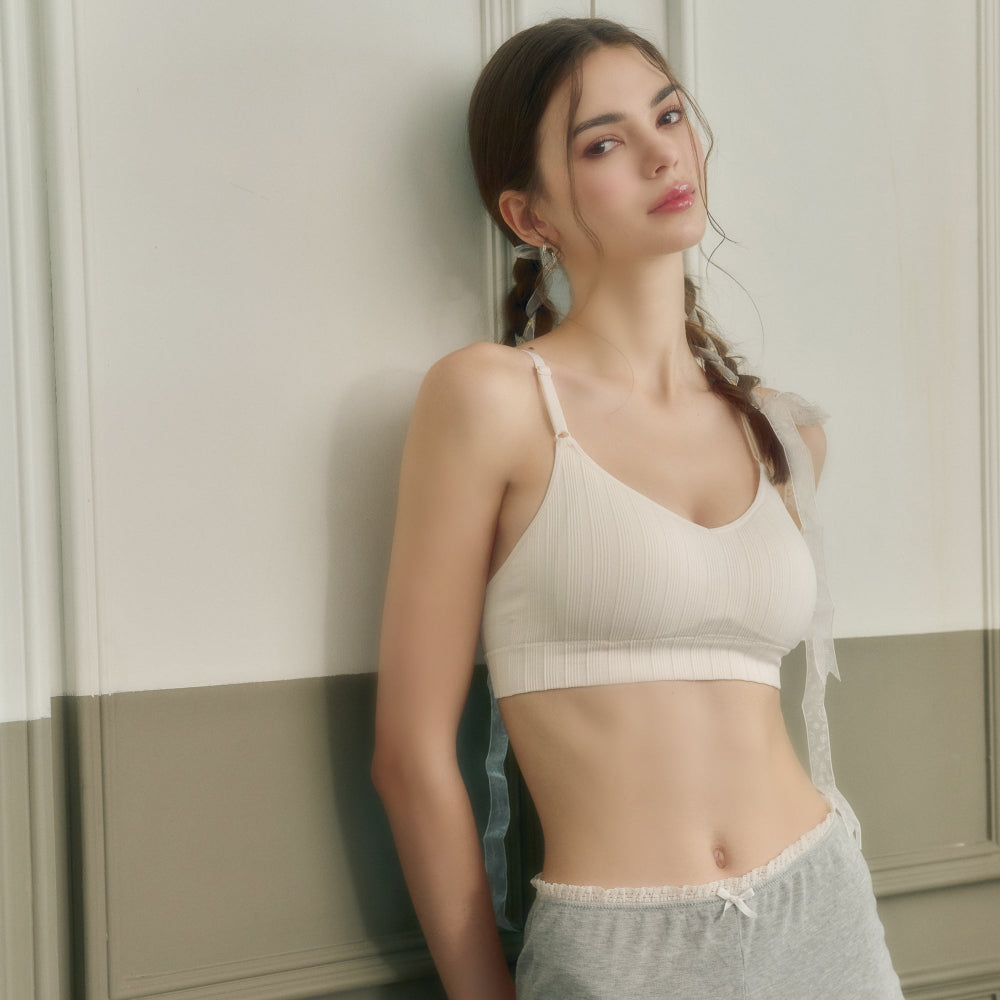 Wacoal Mood Comfy Bra ชุดชั้นในวัยรุ่น บราไร้โครง รุ่น MM1Y14 สีครีม (OC)