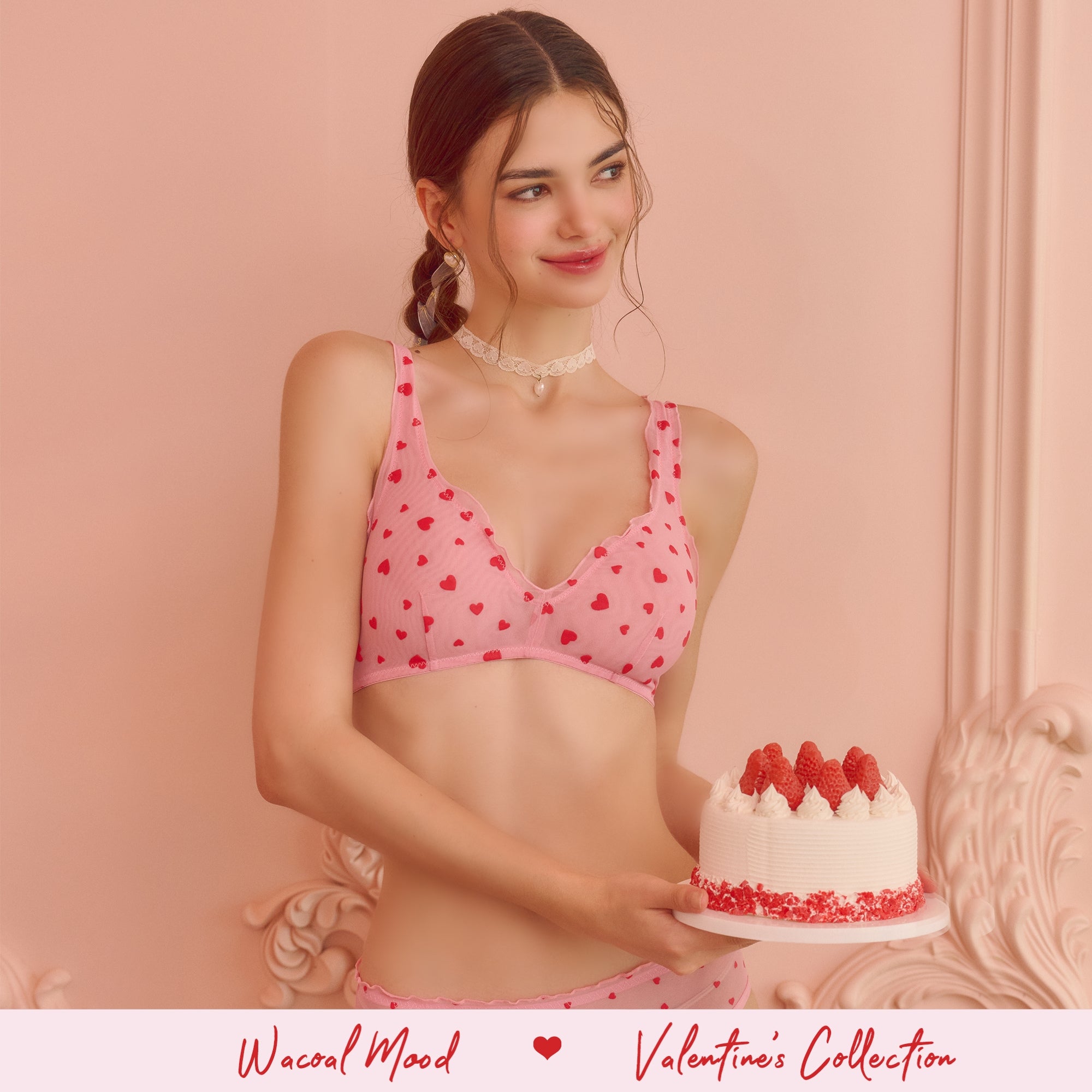 Wacoal Mood ชุดชั้นในวัยรุ่น บราไร้โครง รุ่น MM1Y16 (เข้าคู่ MUMY15 ) สีชมพู (CP)