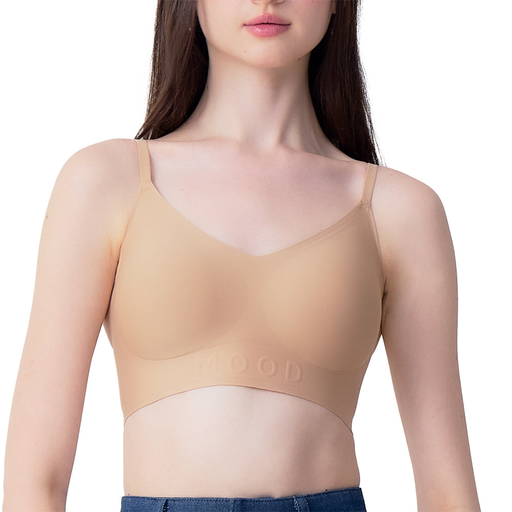 Wacoal Mood ชุดชั้นเนียน บราไร้โครง รุ่น MM1Y18 สีเบจ (BE)