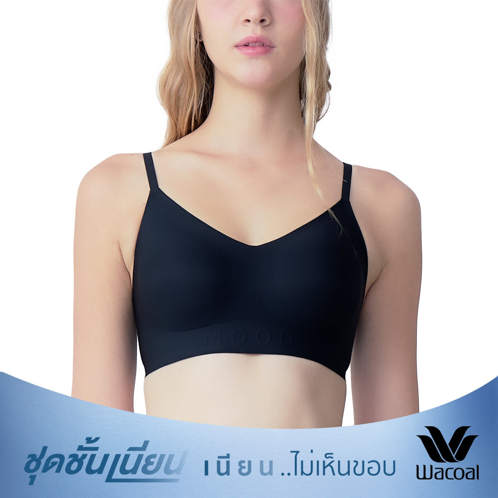 Wacoal Mood ชุดชั้นเนียน บราไร้โครง รุ่น MM1Y18 สีดำ (BL)