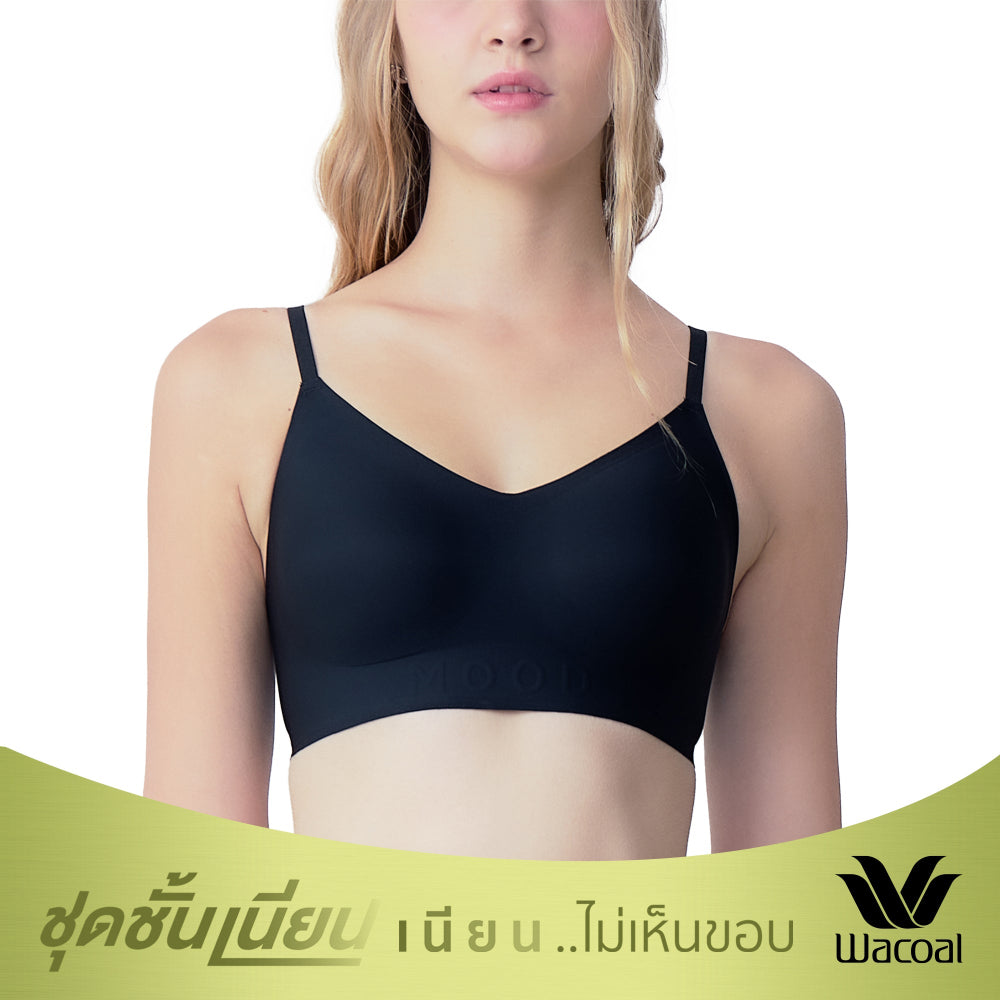 Wacoal Mood ชุดชั้นเนียน บราไร้โครง รุ่น MM1Y18 สีดำ (BL)