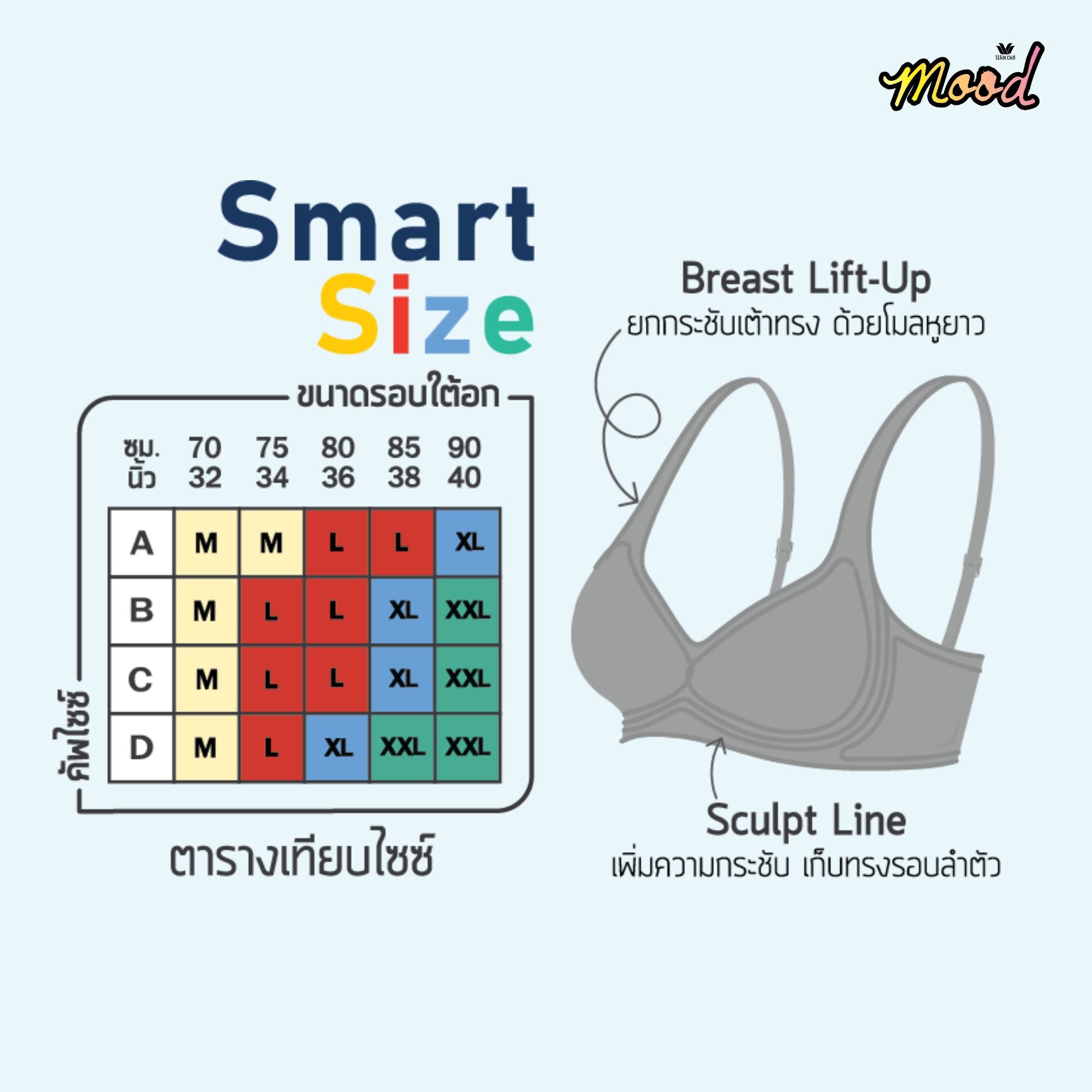 Wacoal Mood ชุดชั้นเนียน บราไร้โครง รุ่น MM1Y22 สีฟ้า (LI)