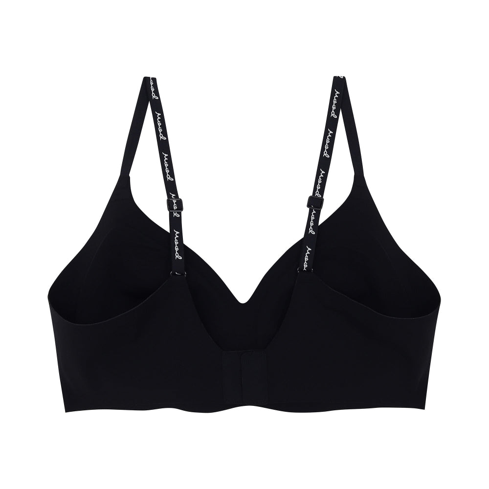 Wacoal Mood ชุดชั้นเนียน บราไร้โครง Smart Size เสริมฟองน้ำ รุ่น MM1Y24 สีดำ (BL)