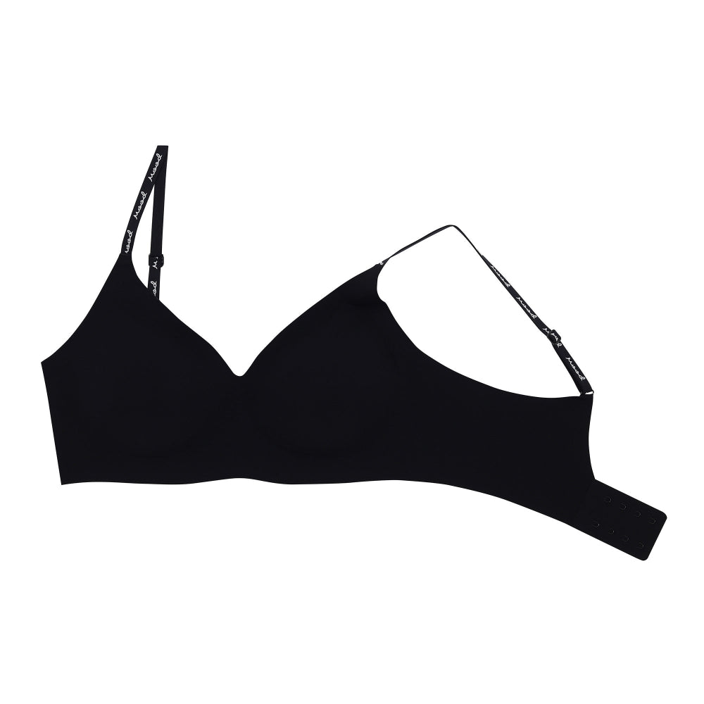 Wacoal Mood ชุดชั้นเนียน บราไร้โครง Smart Size เสริมฟองน้ำ รุ่น MM1Y24 สีดำ (BL)