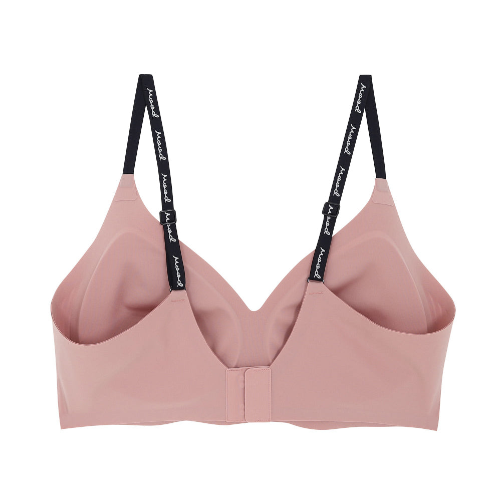 Wacoal Mood ชุดชั้นเนียน บราไร้โครง Smart Size เสริมฟองน้ำ รุ่น MM1Y24 สีเนื้ออมชมพู (PN)