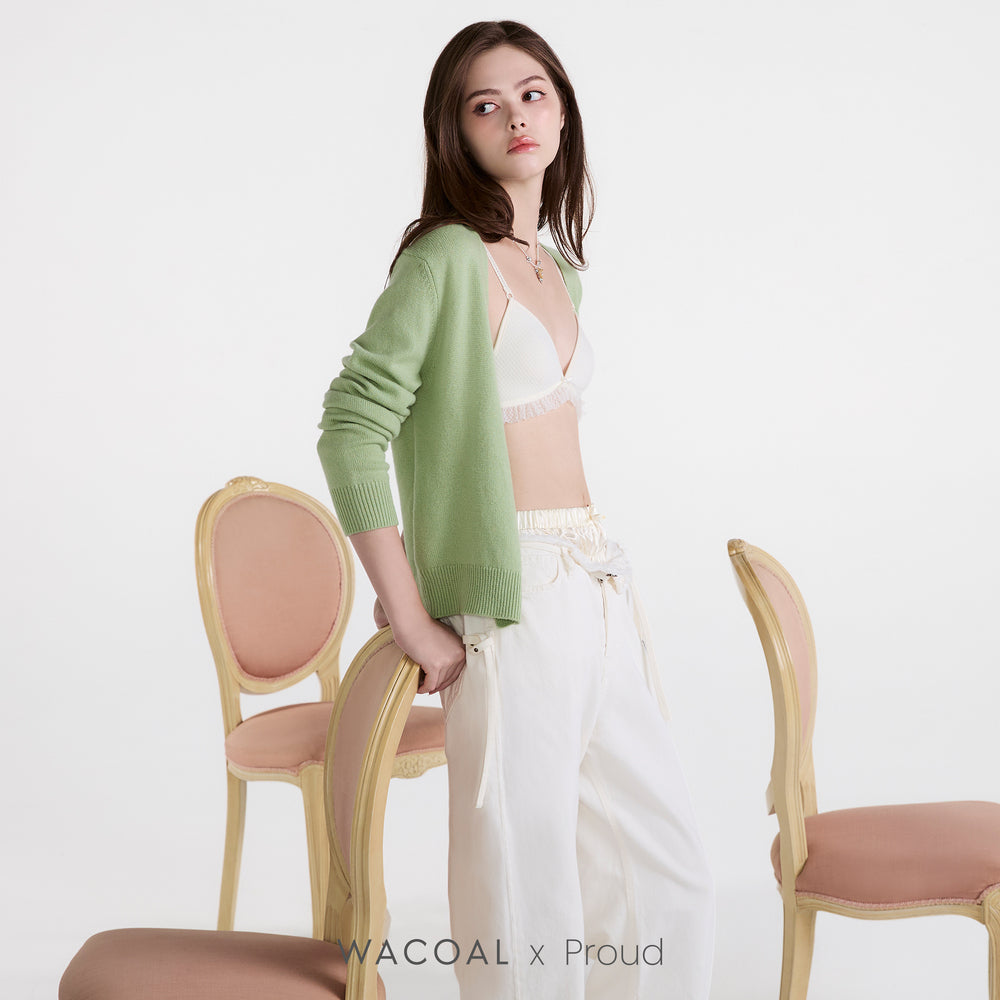 Wacoal X Proud บราไร้โครง ฟองน้ำบาง รุ่น MM1Y48 สีครีม (CR)