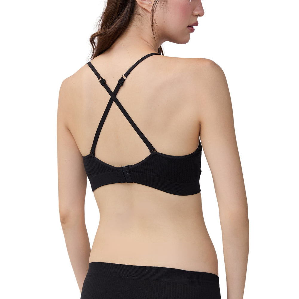 Wacoal Mood Comfy Bra ชุดชั้นในวัยรุ่น บราไร้โครง รุ่น MM1Y50 สีดำ (BL)