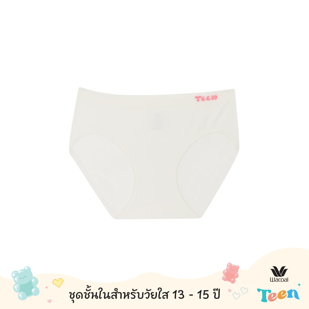 Wacoal Teen ชุดชั้นในสำหรับวัยใส บราไร้โครง รุ่น WBT128 เข้าคู่ กางเกงในสำหรับวัยใส รุ่น MUT128 สีครีม (CR)
