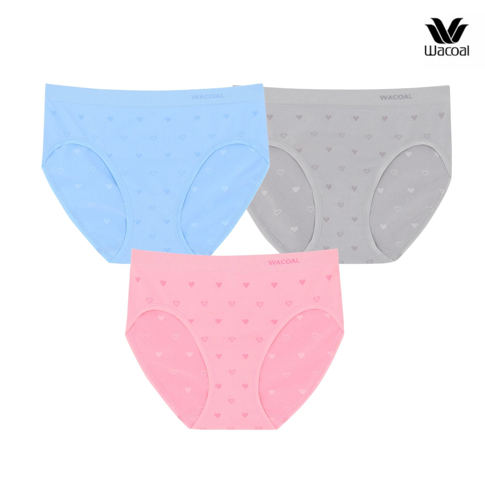 Wacoal Bikini Panty กางเกงในใส่สบายรูปแบบบิกินี เซท 3 ชิ้น รุ่น WU2C05 คละสี ชมพู-ฟ้า-เทา
