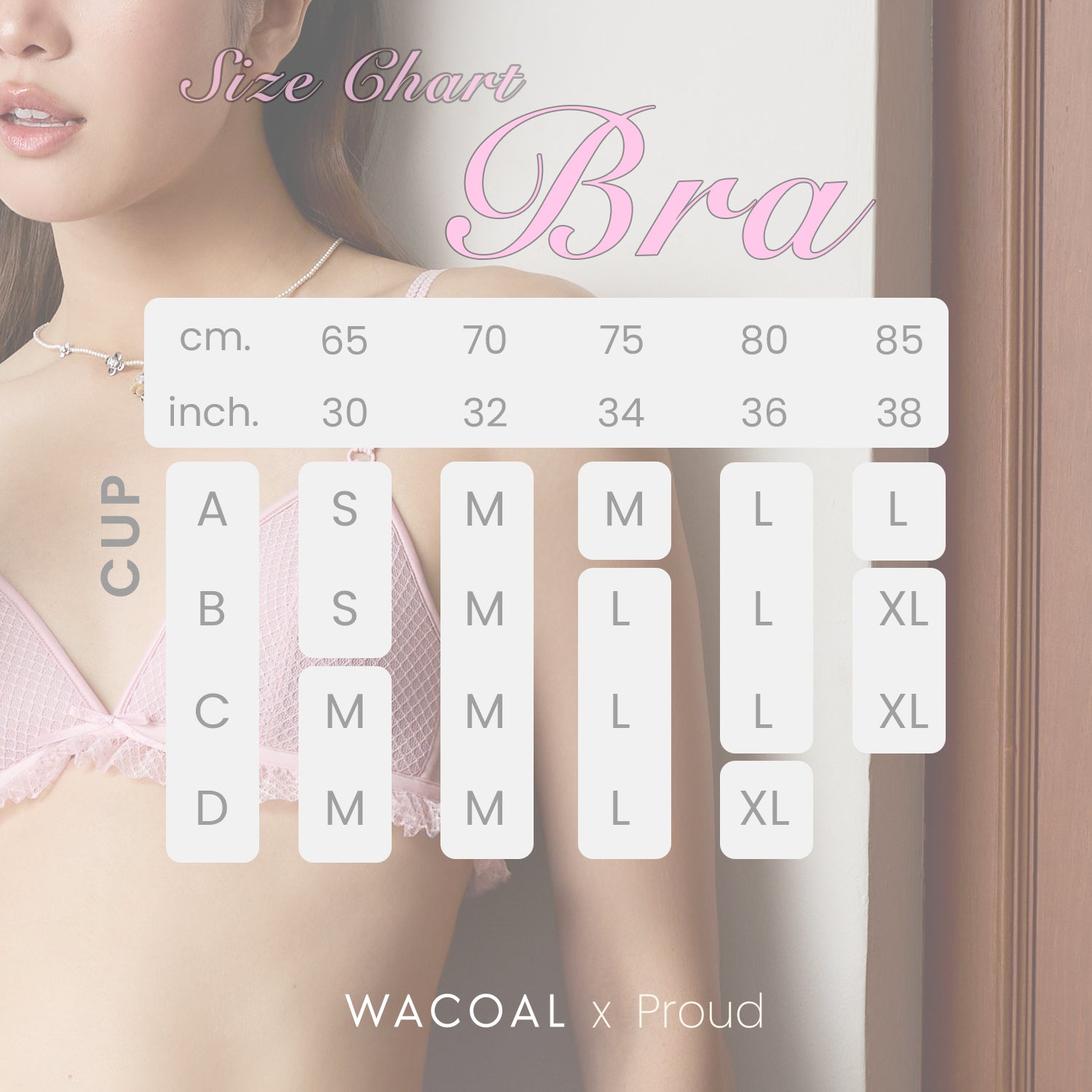 Wacoal X Proud บราไร้โครง ฟองน้ำบาง รุ่น MM1Y46 สีครีม (CR)