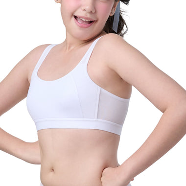 Wacoal Bloom Step 3 children's underwear, sports design children's bra, model WB1Y11, white (WH)