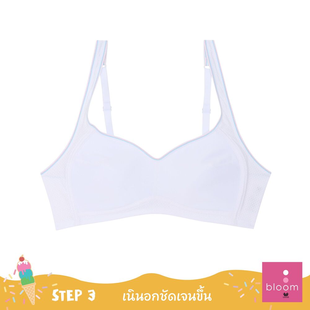 Wacoal Bloom Step 3 ชุดชั้นในสำหรับเด็ก เสื้อในเด็กไม่มีโครง รุ่น WB1Y15 สีขาว (WH)