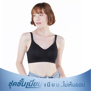 Wacoal smooth underwear, wireless bra, Smart Size, padded, model WB3Y28, black (BL)