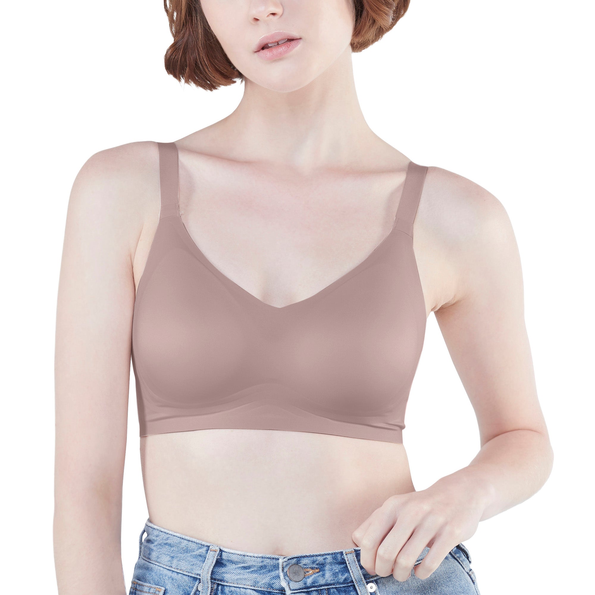 Wacoal Smart Size บราไร้โครง เสริมฟองน้ำ 15 มิล รุ่น WB5Y01 สีน้ำตาล (BR)